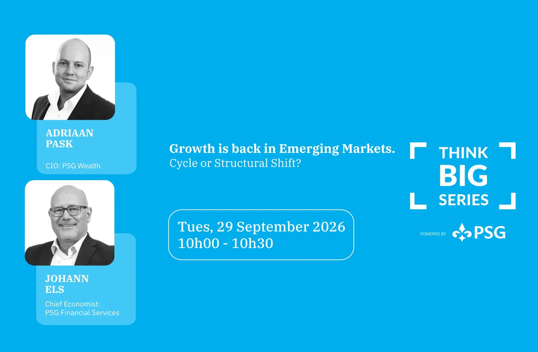Register for the Think Big Series. A collection of dialogues with industry experts.