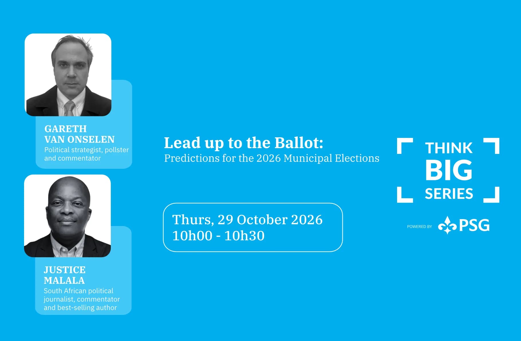 Register for the Think Big series. A collection of dialogues with industry experts.
